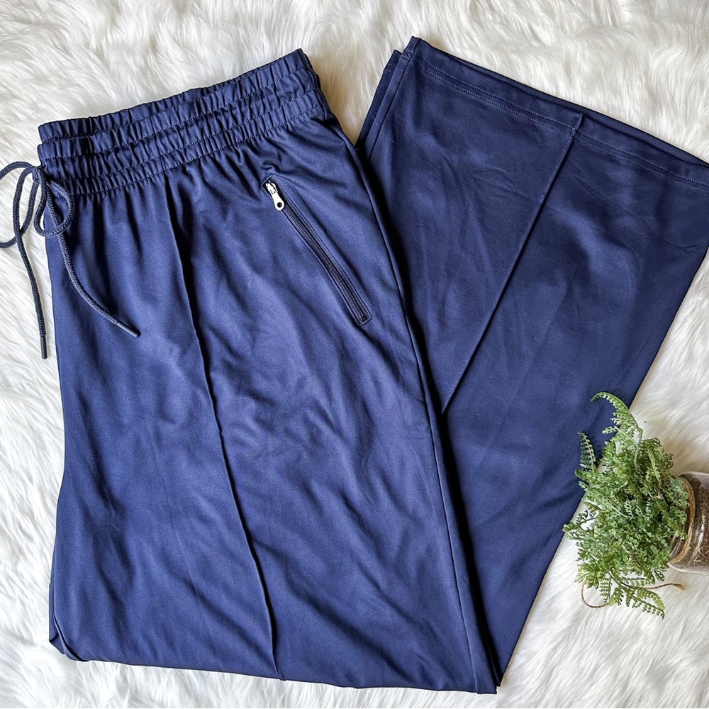 OFFLINE Aerie Tricot On-the-Go Navy Blue Wide Leg Activewear Track Pants XXL 2XL - Picture 4 of 4